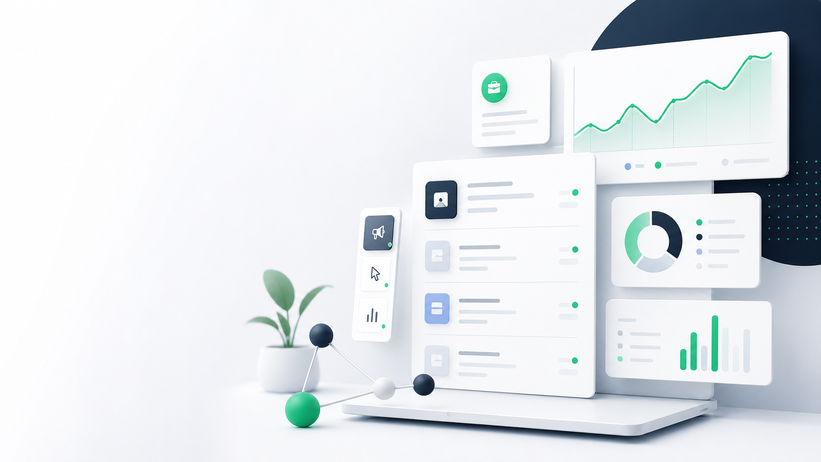 Paid media analyst dashboard and campaign performance visuals